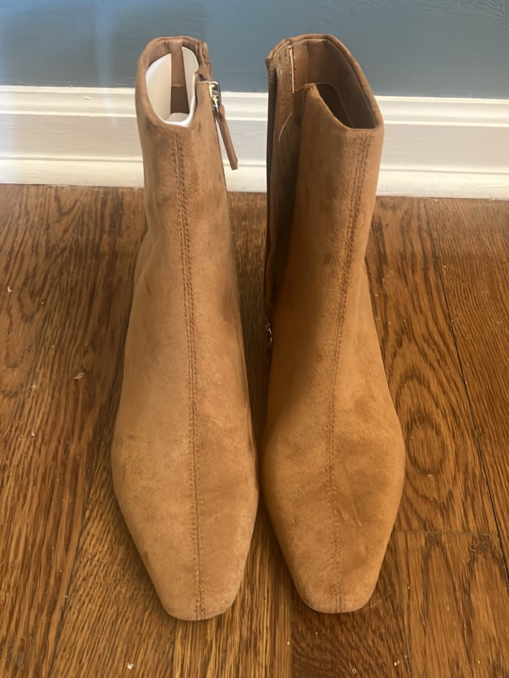 J. Crew Factory Tan Suede Ankle Booties with Side Zip